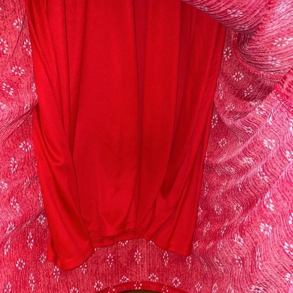 Dana Buchman Sleeveless Sharkbite Dress Red Geo long petite medium flowy women​ - Picture 10 of 16